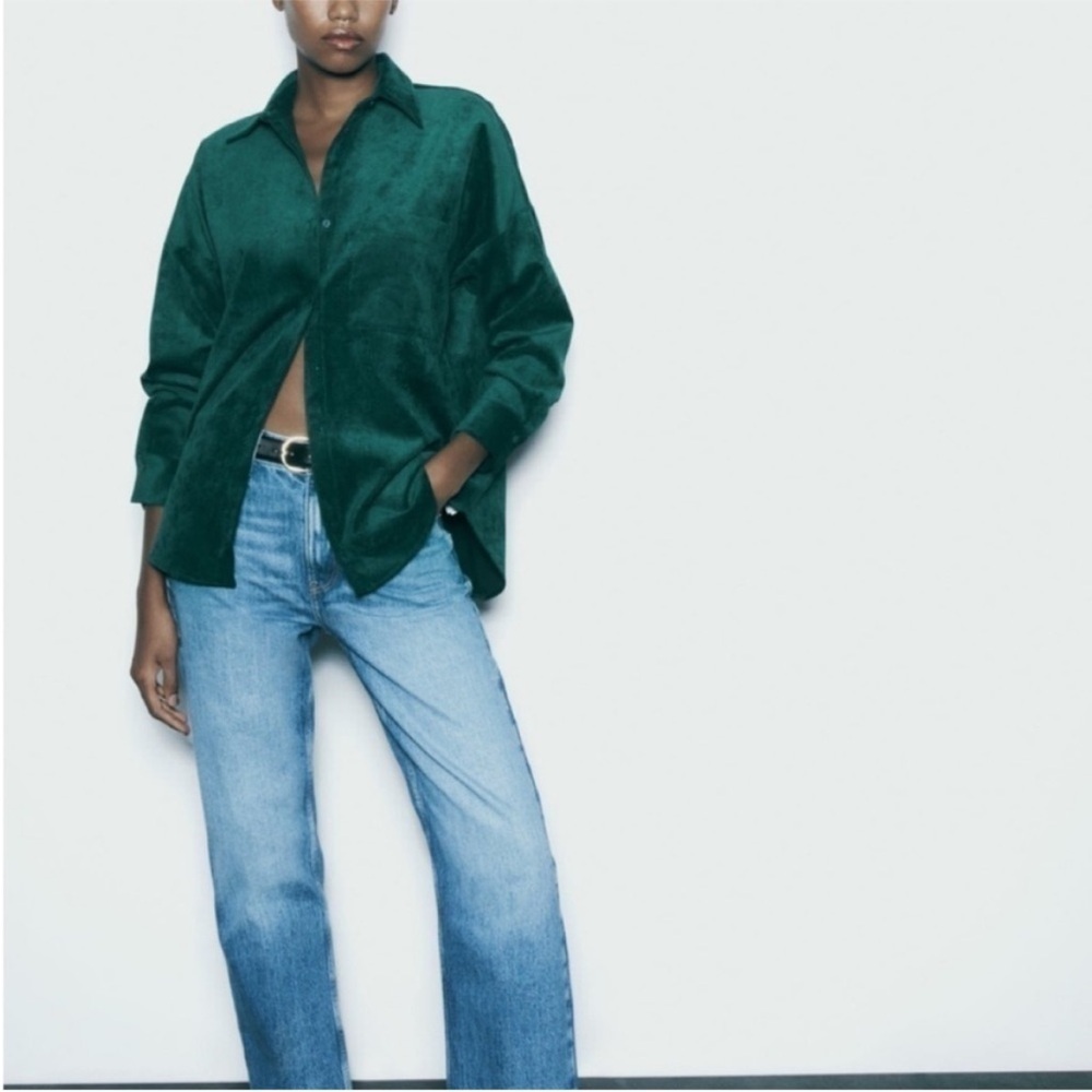 Zara Fine-Waled Corduroy Oversized Shirt